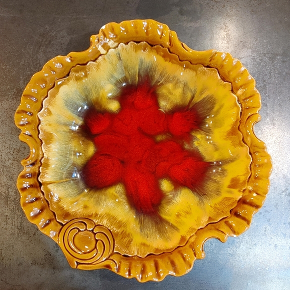 Large vintage Belgo pottery dish - Picture 1 of 6